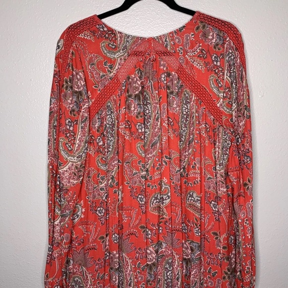 Free People Womens Large Rain or Shine Printed Dress Poppy Combo Floral Pockets - Picture 6 of 12